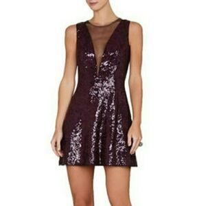 BCBGMaxAzria Deep Purple Sequin Mini Dress